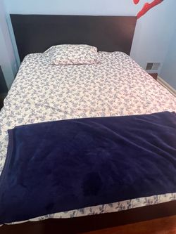 IKEA queen bedframe with small storage