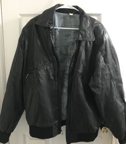 Vintage Genuine Leather Male Sports Coat(only needs a new zipper)