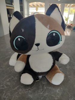Plushie Cat with Big Eyes 18 inches tall 12 inches wide