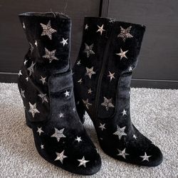 Steve Madden 4in Velvet Star Boots Size 7