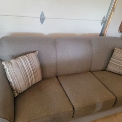 Lancer Gray Couch With 2 Throw Pillows