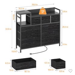 Wood dresser with outlets