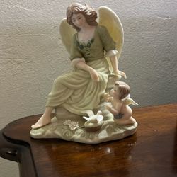Porcelain Angel with Cherub