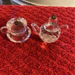 Crystal Tea Pot And Tea Cup 