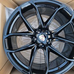 21" New Staggerd PORSCHE MACAN Glossy Black Wheels With New Tires