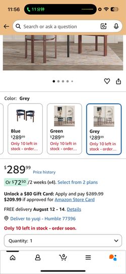 NEW Set of 2 Upholstered Dining Chairs – Grey
