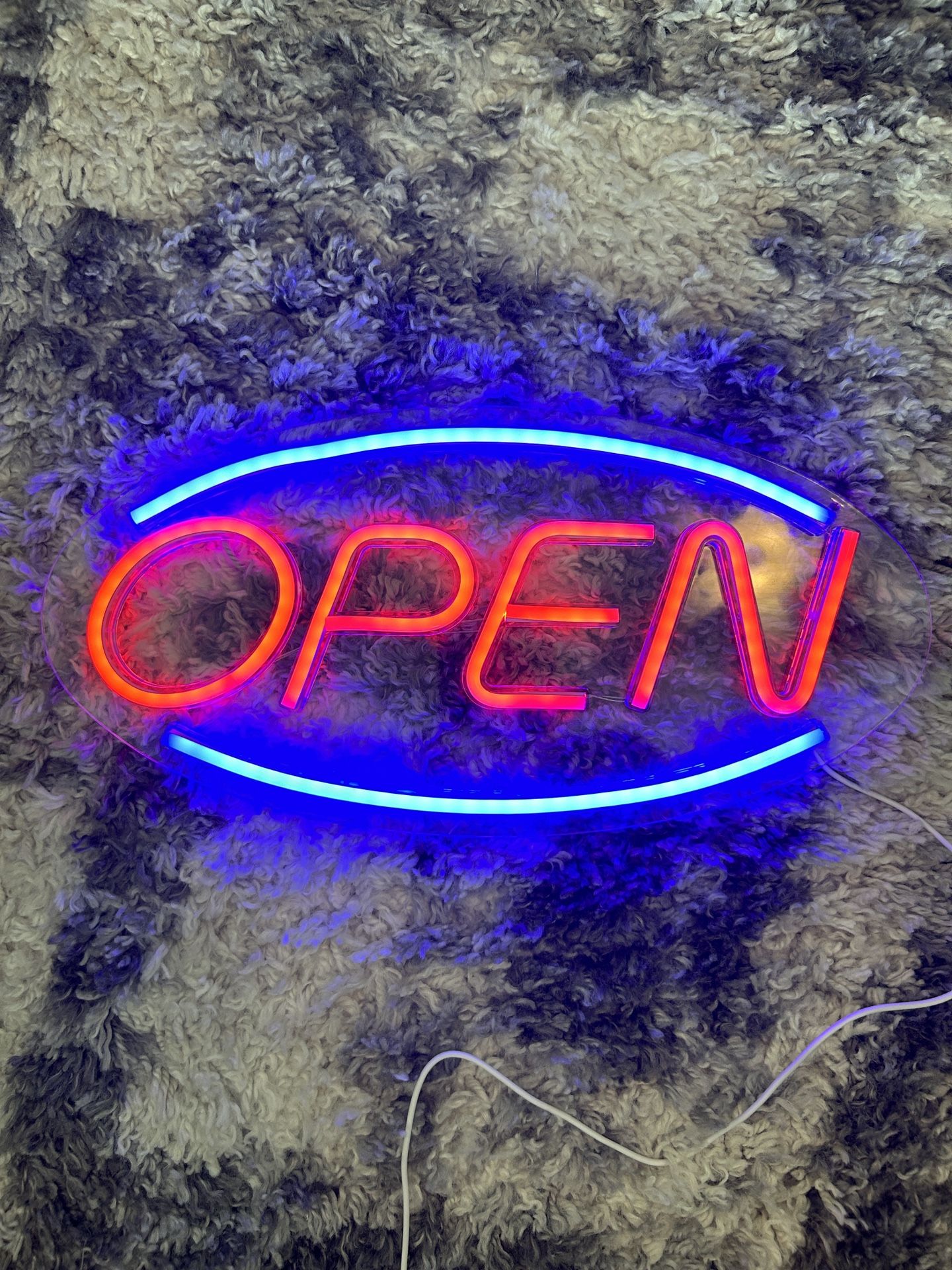 Neon light wall sign