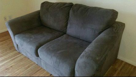 BRAND NEW GREY MICROFIBER LOVE SEAT