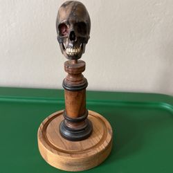 Artist Wood Carved Skull