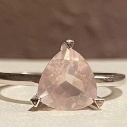 Rose Quartz Ring Sz 7 S925