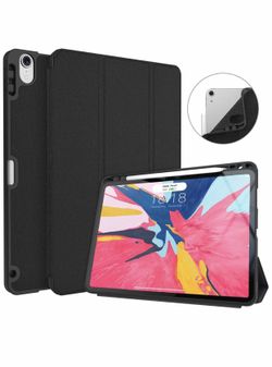 Soke iPad Pro 11 Inch 2018 Case with Pencil Holder, Premium Trifold Case [Strong Protection + Apple Pencil Charging Supported], Auto Sleep/Wake, Soft