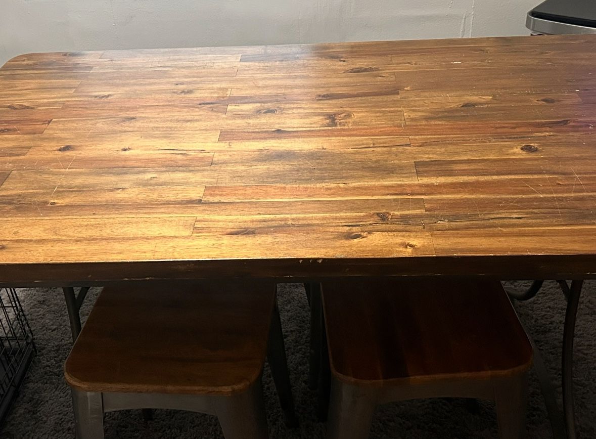 World Market Cost plus Jackson Table Wood top metal legs
