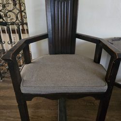 Pairof Antique Church Alter Armchairs Walnut