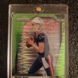 2024 | Panini Prizm | Drake Maye Neon Green Pulsar Rookie Card | #329