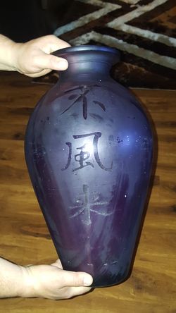 Purple flower vase glass