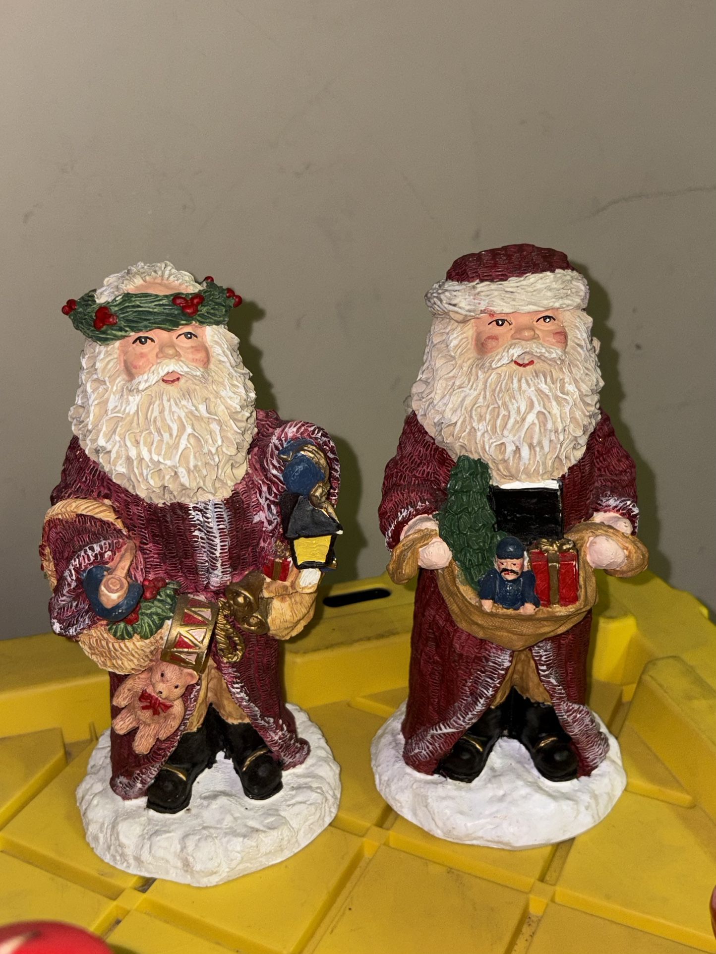Vintage Christmas Decor Santa Statues