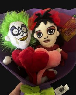 Beetlejuice Plush Bouquet Set with Hearts