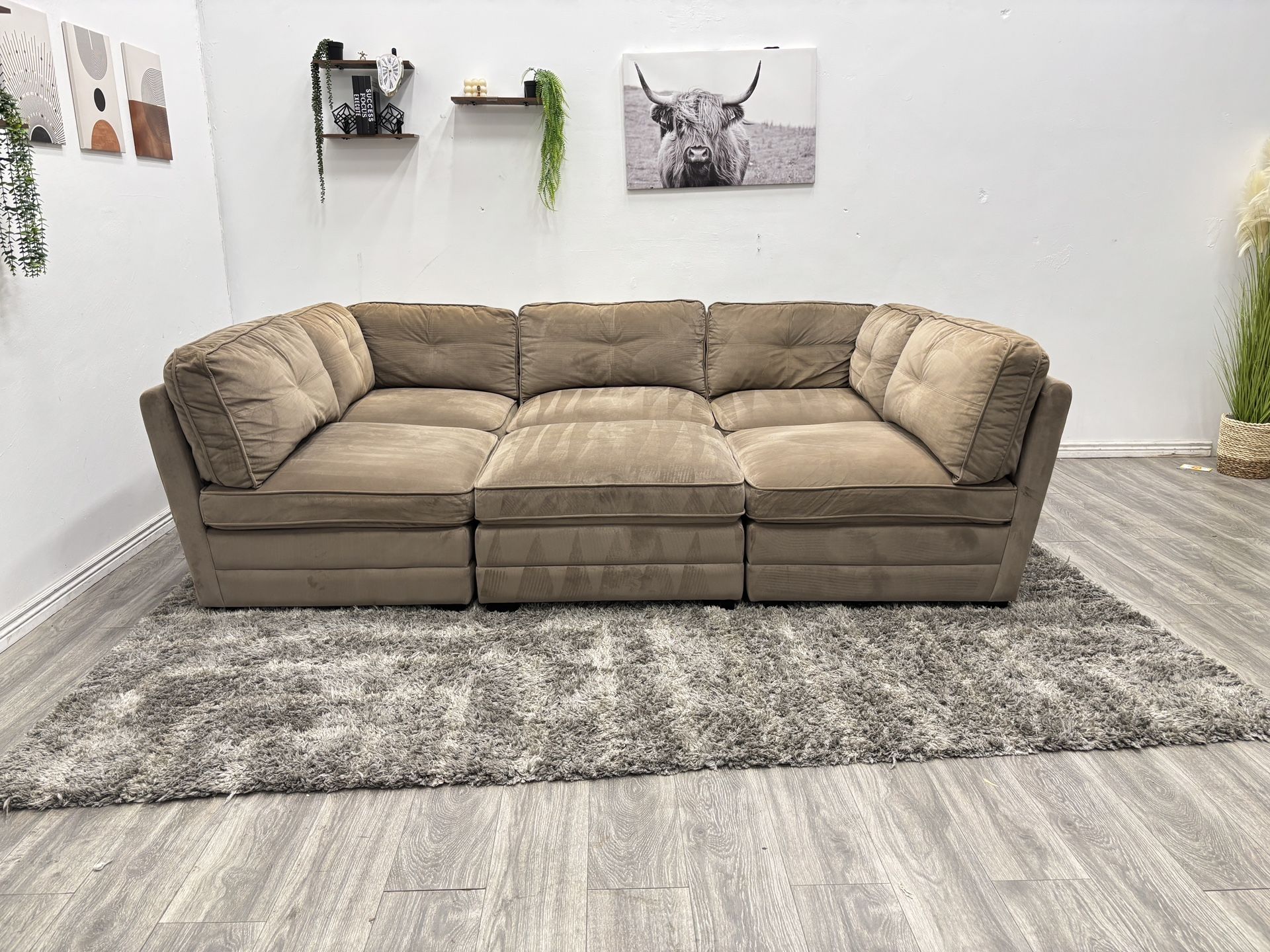 Brown Sectional Couch Modular - Free Delivery