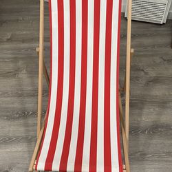 Red & White striped beach lounge chair