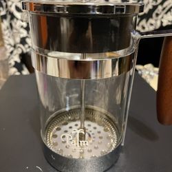 French Press Coffee Maker - Silver and Brown