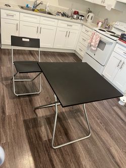 Black Folding Table and Chair Set