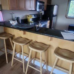 Wood Stools (Set Of 4)