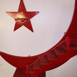 VINTAGE MOON & STAR WOODEN WALL CURIO 1950’s