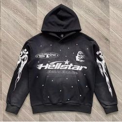 Hellstar hoodie black and white💯 Size medium