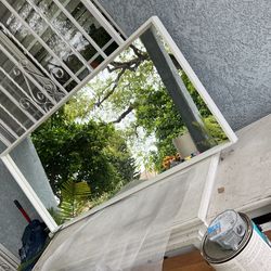 White Framed Mirror