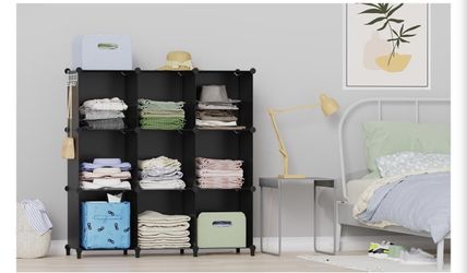 9 Cube Waterproof Hard Plastic Easy Clean DIY Organizer Storage Shelves New Condition
