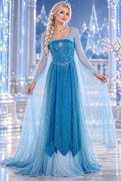 Elsa Frozen Princess Costume Dress XL