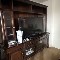 Large Wooden Entertainment Center