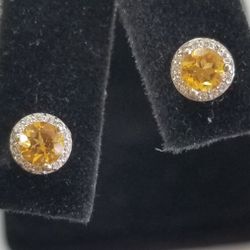 14kt And Stone Earrings 