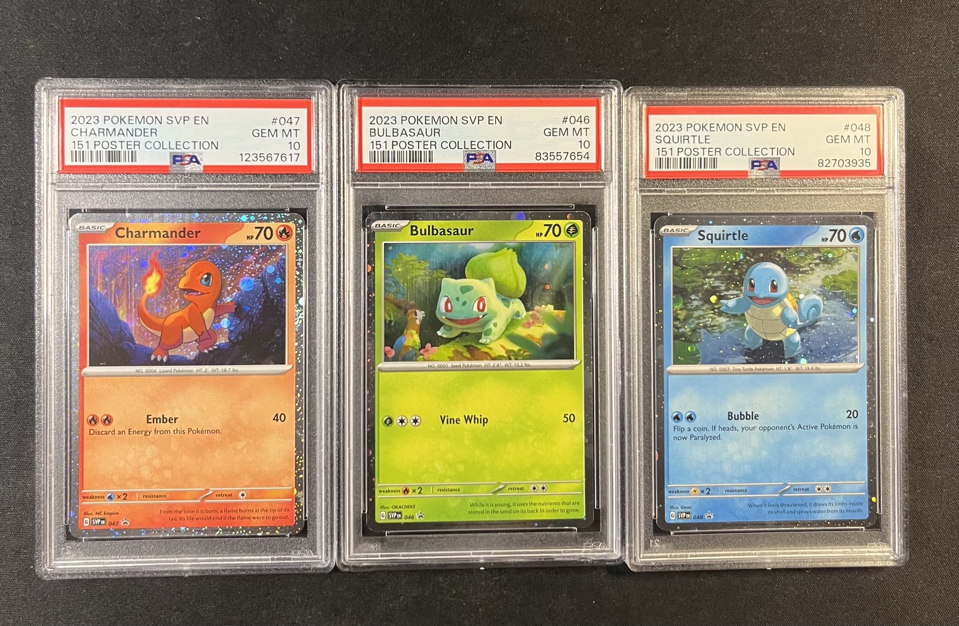 PSA 10 Bulbasaur Squirtle Charmander 151 Poster Collection Promo Set S&V POKEMON