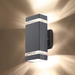 LMP LED Square Up and Down Lights Outdoor Wall Light，Body in Aluminum Waterproof Outdoor Wall Lamps，3000k 5W with Certificate ETL 1 Pack