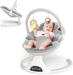 Brand New Baby Swings for Infants, Portable Baby Swing for Newborns with Bluetooth, Electric Infant Swing with 5 Speed Motions, 12 Soothing Melodies &