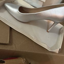Silver Pumps Dress Shoes 