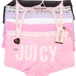 New Juniors Juicy Couture 7pk Boy Shorts Size L