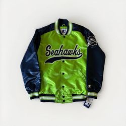 Seattle Seahawks Starter Satin Jacket NWT Men’s Large