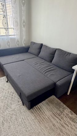IKEA sectional  Couch / Pull out Bed with Storage Gray