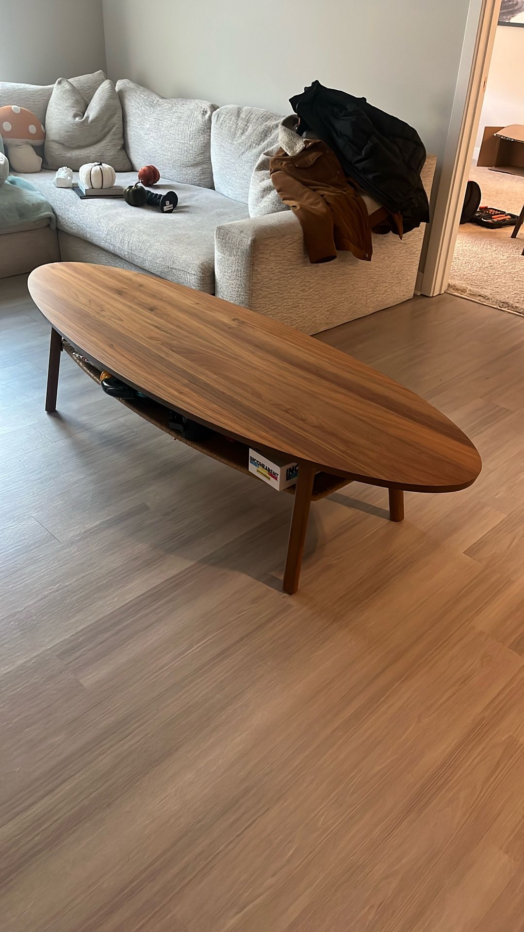 Sleek Maple Wood Coffee Table 