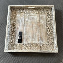 Carved Wood Ottoman  Tray