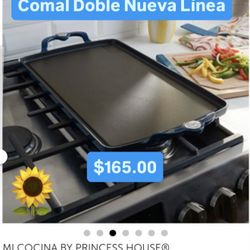 Solo $165.00  Comal Doble Especial $165.00 Cerámica Y Hierro Forjado Cosina Carnes Pollo Pankekes Tortillas Popusas Tatema Chiles Princess Ventas Fin