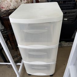 Plastic storage cart on wheels