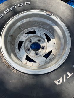 Vintage 15" Sawblade / Directional Wheels & BFG Radial T/A Tires – Set of 4 (5-Lug)
