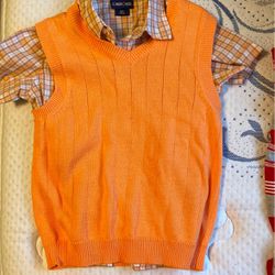 2 Piece Boys Dress Shirt With Sweater Vest