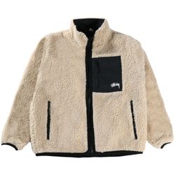 Stussy Sherpa Reversible Jacket - Beige - XL