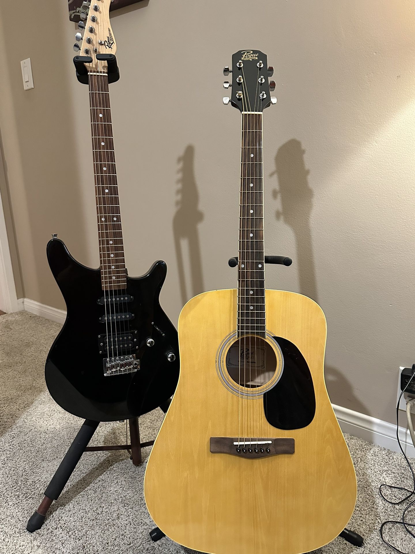 Electric And Acoustic Guitar Bundle-Rogue 