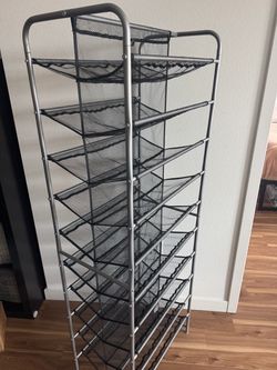 10-Tier Metal Mesh Shoe Rack