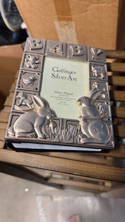 Godinger silver and black velvet photo book